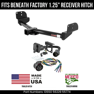 Enganche de remolque Lincoln Aviator 03-04 con cableado de 7 pines bajo OE 1,25" enganche curva Foto 1 de 3