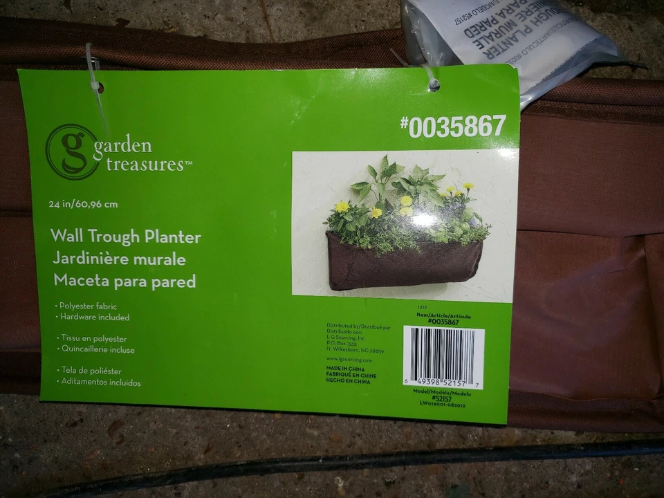 Garden Treasures Wall Trough Planter with Mounting Hardware, 24 inches, #52157 - Image 1 of 3