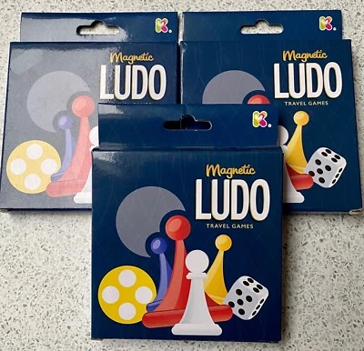 JOB LOT OF 3x MAGNETIC LUDO TRAVEL GAMES KEYCRAFT UK PERFECT FOR GARDEN CAR BATH - Image 1 of 4