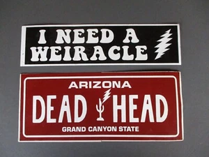 Lotto adesivi paraurti vintage 1994 Grateful Dead, Dead Head AZ & I Need A Weiracle - Foto 1 di 4