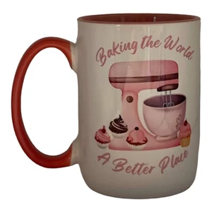 15 Unzen Keramik Kaffee-Tee Becher/Tasse ~ Kitchen Aid ~ Geschenk ~ Rosa ~ Cupcakes ~ Backen ~ Mixer - Bild 1 von 1