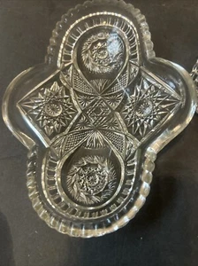 ABP American Brilliant Period Whirling Star Cut Glass Oval Relish & Pickle Dish - Picture 1 of 4