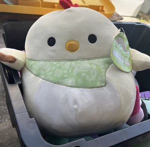 NEW Squishmallows 11" TODD the CHICKEN Rooster with Bandana 2021 EASTER Plush 12 - Picture 1 of 2