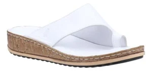 Hush Puppies Elissa Womens White Wedge Heeled Slip On Toe Post Sandals - Picture 1 of 1
