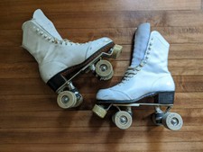 Vintage CHICAGO 76 Ladies White 4-Wheel Quad Roller Skates Size 7 Rink