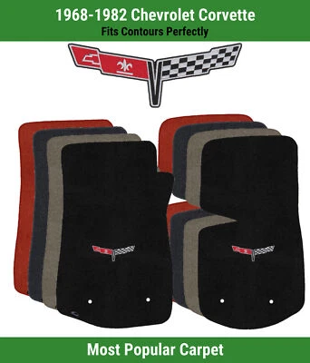 Tapetes dianteiros Lloyd Ultimat para Chevy Corvette 68-82 com bandeiras cruzadas Corvette 1 - Imagem 1 de 4