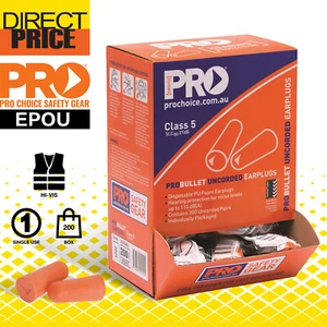 ProChoice Pro Bullet PU Earplugs UnCorded (200 pairs) - Orange - Picture 1 of 6