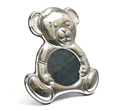 Итальянская рамка для картин из чистого серебра для ребенка/ребенка в виде плюшевого медвежонка - Изображение 1 из 4