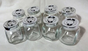 IKEA MINI GLASS APOTHECARY SPICE JARS Set of 8 with lids - Picture 1 of 5