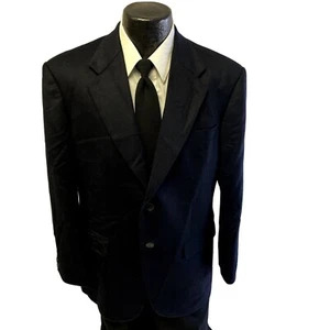 BESPOKE Men's Navy Blue Sport Coat Evening Dinner Jacket Wool CASHMERE Blazer 42 - Picture 1 of 8