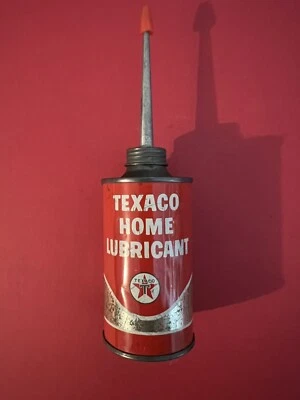Lubricante para el hogar Texaco años 60 bote de aceite de engrasador de caño de metal largo antiguo Foto 1 de 4