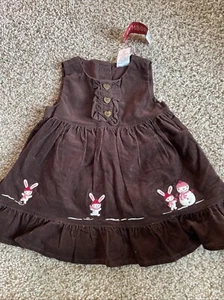 Gymboree ALPINE SWEETE corduroy bunnies dress size 3–6 months NWT - Picture 1 of 6