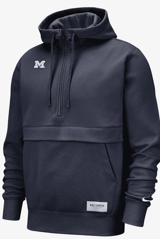 Nike Men’s M College Club (Michigan) Men's 1/2-Zip Hoodie DN0101-419 Blue New Cover