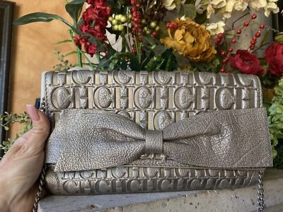 Bolso de Mano Carolina Herrera Bronceado Dorado Monograma Cuero Audrey Hombro/Crossbody Foto 1 de 4