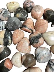 1X Pink Zebra Jasper Tumbled Stone  25-35mm Reiki Healing Crystal Heart Chakra - Picture 1 of 4