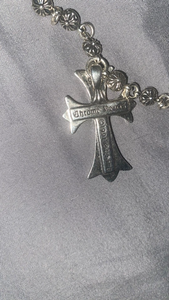 Collar bola cruz corazones cromo vintage hombre Foto 1 de 4