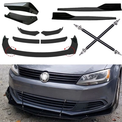 For Volkswagen Jetta MK4 Front Bumper Lip Spoiler+Side Skirt+Rear Lip Strut Rods Foto 1 de 4