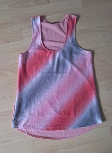 Shirt/Top Gr. L, Pailletten, Rückseite lachsfarben, Vorderteil mehrfarbig, - Bild 1 von 5