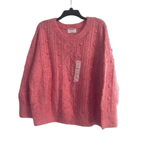 NWT Old Navy Plus Size Pink Sweater Crew Neck 5% Wool Size 2X - Picture 1 of 5
