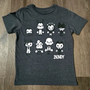 Bendy And The Ink Machine Boys Short Sleeve Graphic T-shirt Gray Size Medium - Picture 1 of 5