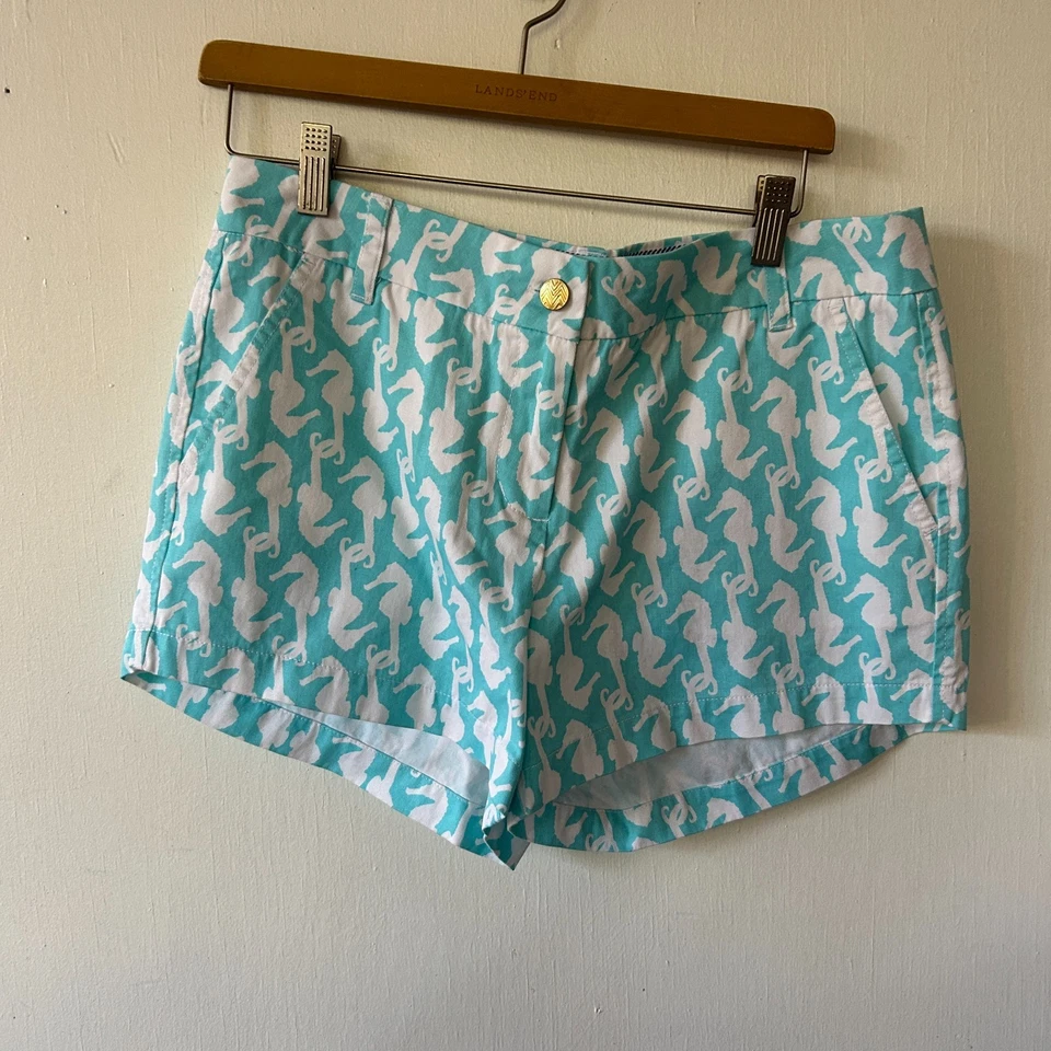 Шорты женские Macbeth Collection большие синие морской конек опрятные морские прибрежные - Изображение 1 из 4