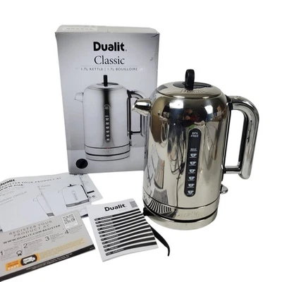 Hervidor de agua de ebullición rápida Dualit CVJK13 clásico pulido de acero inoxidable 1,7 L 3KW Foto 1 de 4