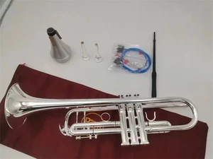 New trumpet 37 Anniversary Silver Trumpet Pipe Flat Instrument Brass Students - Picture 1 of 3