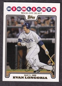2008 Topps baseball card #UH137 Tampa Bay Rays Evan Longoria walk-off blast - Picture 1 of 2