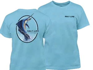 New Salt Life Fishin Tee Sky Youth Fish M Live Salty Saltlife - Picture 1 of 3