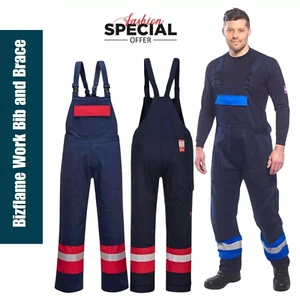 PORTWEST Bizweld Work Bib and Brace Coverall Flame Resistant Welding Trousers - Picture 1 of 6