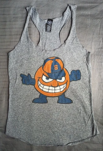 Syracuse University Otto The Orange Gym Tank Top Women's Medium Gray Made In USA Cover