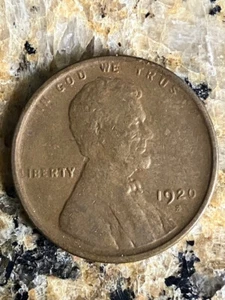 1920-S Lincoln Cent - tatsächliche Münze abgebildet - Bild 1 von 2