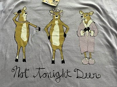 Camisón Hatley para mujer No esta noche ciervo 100 % algodón púrpura O/S LEER Foto 1 de 4