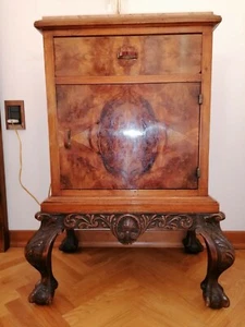 2 Comodini in radica di noce per camera da letto lucidati in gomma lacca - Foto 1 di 5