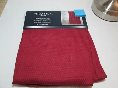 Nueva cortina de ducha Nautica Home impermeable en relieve 70"x72" borgoña nueva Foto 1 de 4