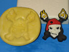 Skull Pirate Flames Push Mold Silicone Cake Chocolate Resin Clay A270 Gothic