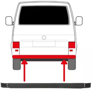 Parachoques centro trasero para VW Transporter T4 90-03 Multivan Caravelle negro  - Imagen 1 de 4