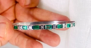 Feines kolumbianisches Smaragd- & Diamantarmband 18K - Bild 1 von 9