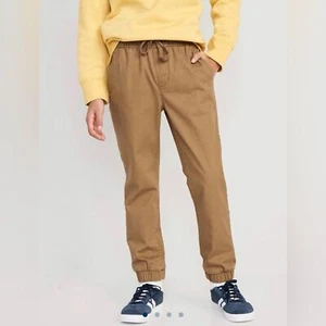 Old Navy Boys Khaki Tan Twill Jogger Pants Drawstring Elastic Waist, XL (14-16) - Picture 1 of 8