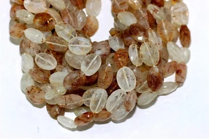 Good Quality Natural Copper Rutile Gemstone Faceted Oval Beads 9x13-11x15 MM - Picture 1 of 3