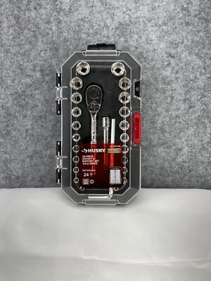 Husky 1/4 in. Drive Ratchet SAE Standard Socket Set (24-Piece). Tested/working - Image 1 of 4