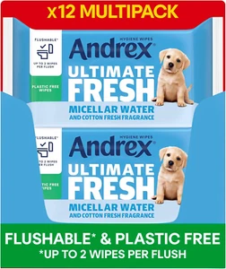 Ultimate Fresh Washlets, 12 paquetes - Inodoro suave, biodegradable, lavable con... - Imagen 1 de 1