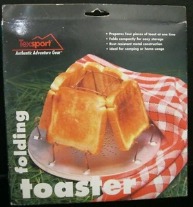FOLDING TOASTER NEW IN THE BOX  #15080 BY TEXSPORT   PREPARES 4 PIECES OF TOAST! - Picture 1 of 5