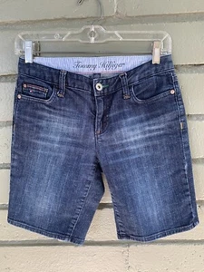 Tommy Hilfiger Size 0 Denim Shorts Modest Flat Front - Picture 1 of 3