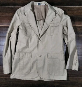 Men 40R L.L. BEAN Field Jacket Utility Coat Safari Blazer Elbow Patches  - Picture 1 of 3