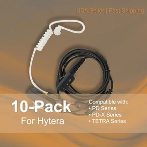 10x Acoustic (2-Wire) Tube PTT Earpiece for Hytera Radios PD700 PT560 PD792EX - Picture 1 of 12