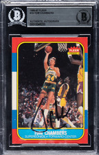 1986 Fleer Tom Chambers Signed Rookie Card #15 Auto Graded BGS