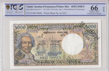 Tahiti 5000 francs (1985) - Wpm 28 ds  - PCGS 66 OPQ - Specimen