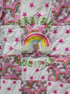 Halloween Lucifer quilt satanic blanket pastel gothic unicorns kawaii rainbows  - Picture 1 of 3