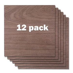 12 Pack Walnut Plywood Sheets, 12 x 12 x 1/18 inch Plywood, Thin Unfinished W... - Picture 1 of 6